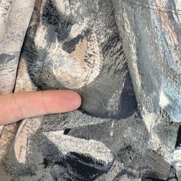 Bob Mackie Skirt Womens Size M Neutral Multi Floral Print Pull-On Woven Pleated - Picture 11 of 14